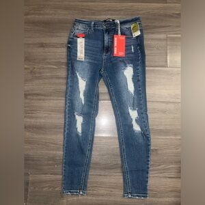 Women’s Distressed (Medium Wash) Wax Jeans